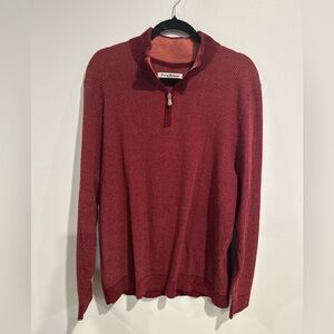 Tommy Bahama IslandZone XL Half-Zip Maroon Cotton Blend Sweater Men’s
